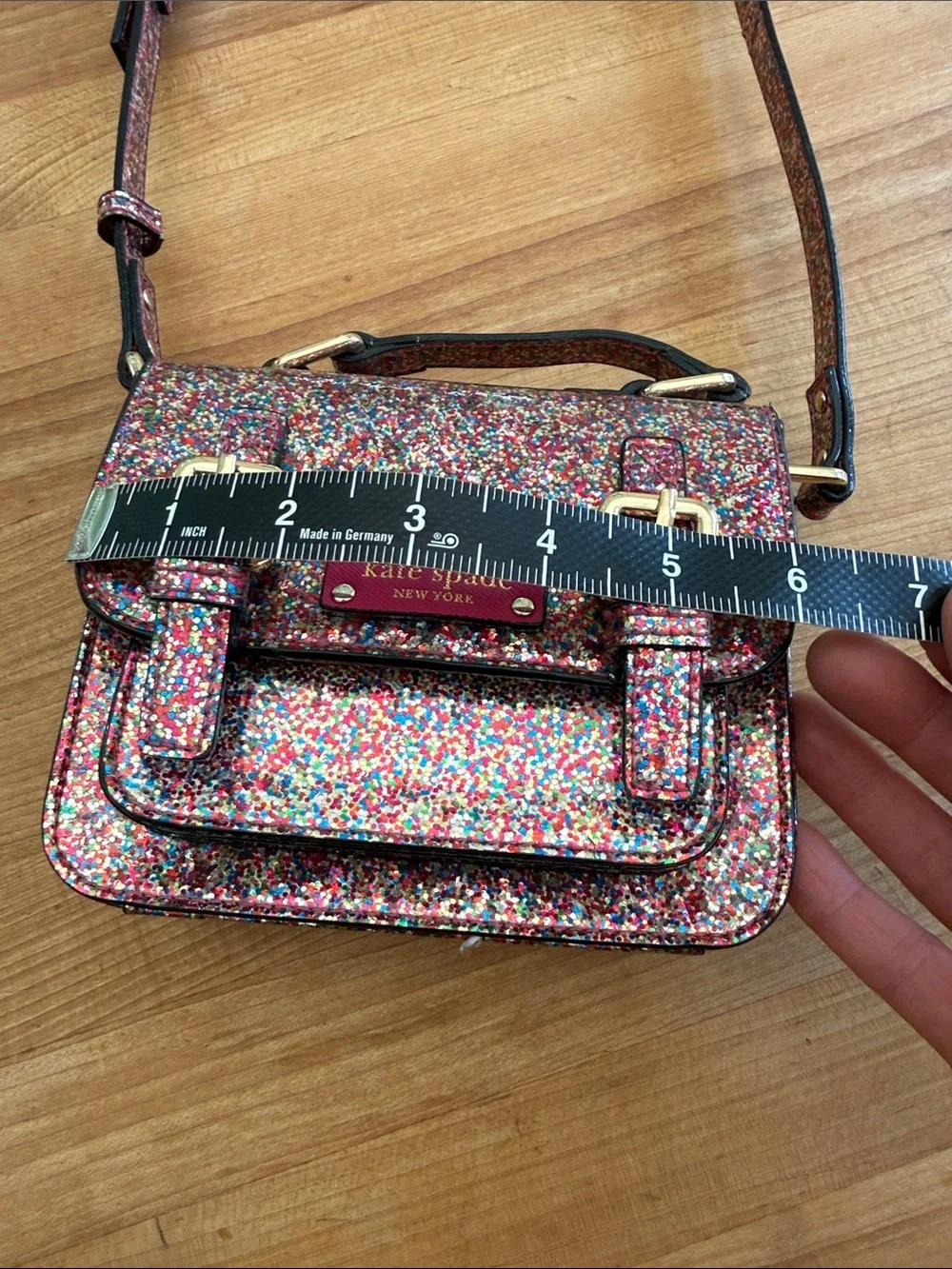 kate spade Multicolor Glitter Small Flap Crossbody Bag